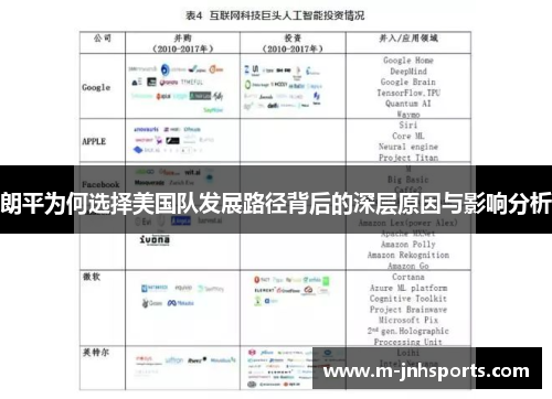 朗平为何选择美国队发展路径背后的深层原因与影响分析